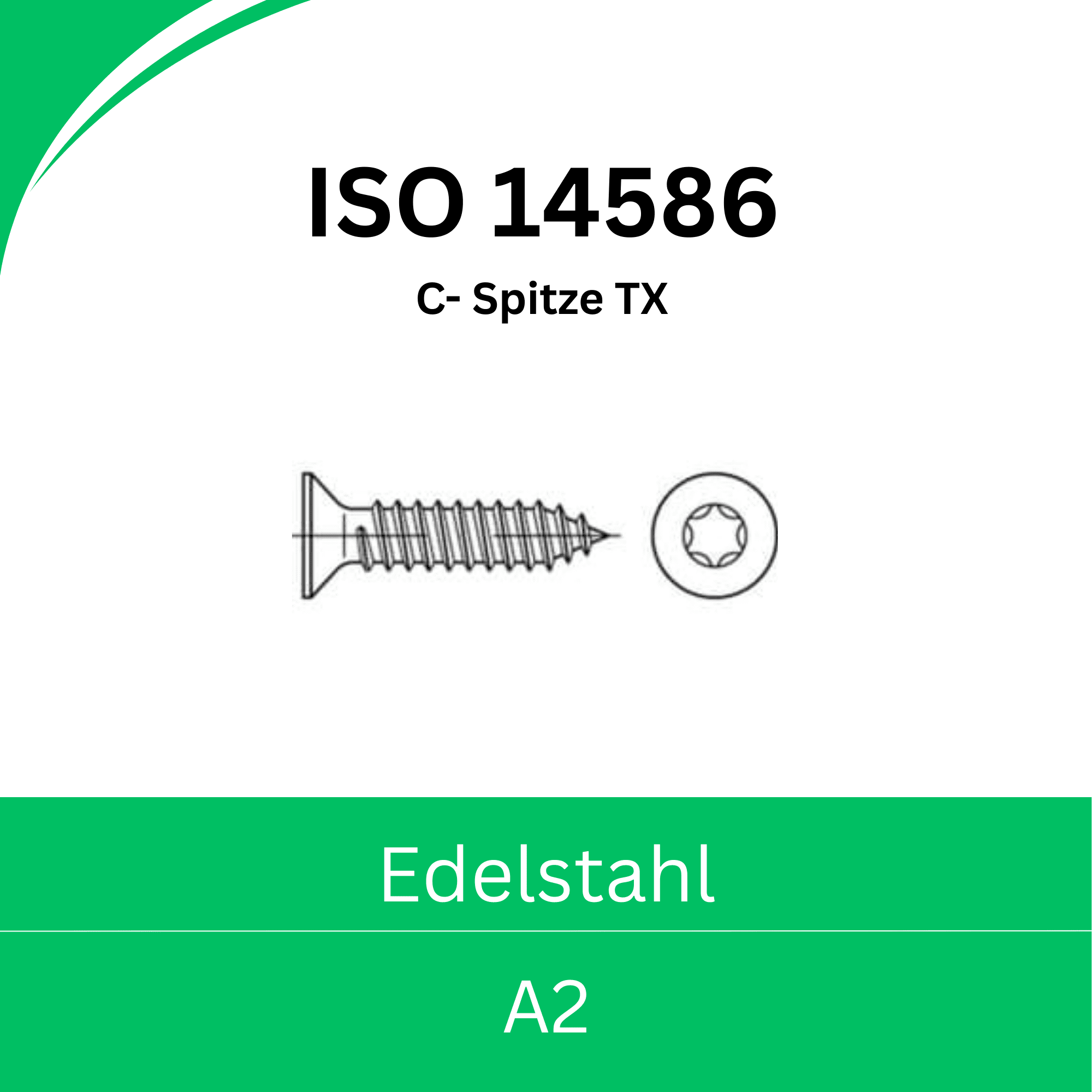 Bild von ➤ Kategorie: DIN 14586 (C-Spitze) Edelstahl A2